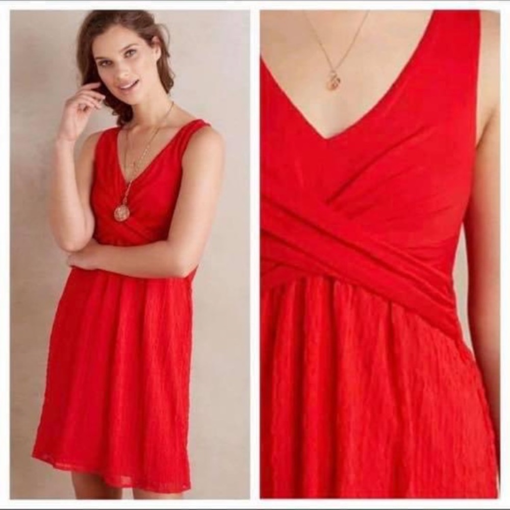 Anthropologie Amadi red dress